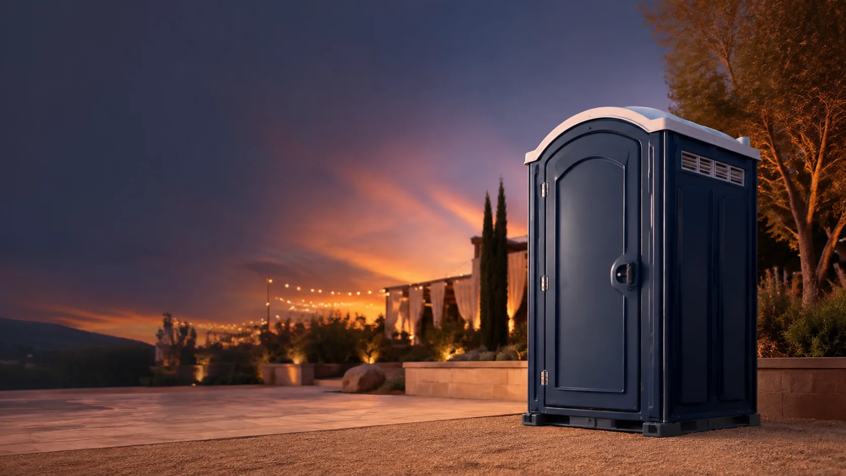 Portable restroom shown for rental planning in Springfield, MO